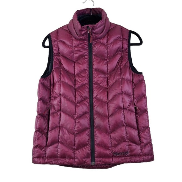 Marmot Jackets & Blazers - Marmot Medium Women GOOSE DOWN Full Zip Performance Vest Puffer Burgundy Outdoor